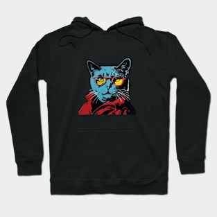 Cat, Andy Warhol Style Hoodie